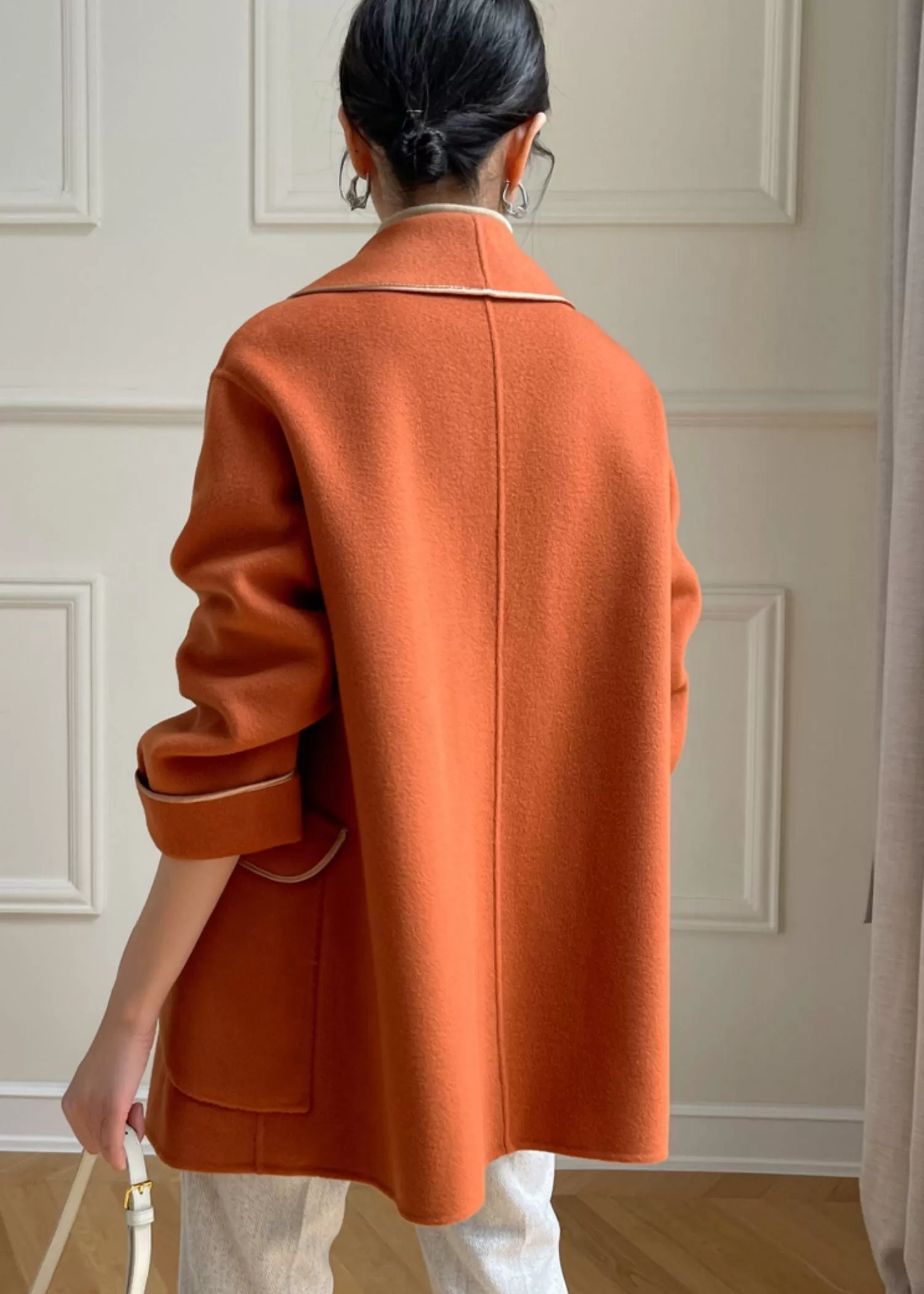 Noelle Belted Wool Blend Shawl Collar Coat