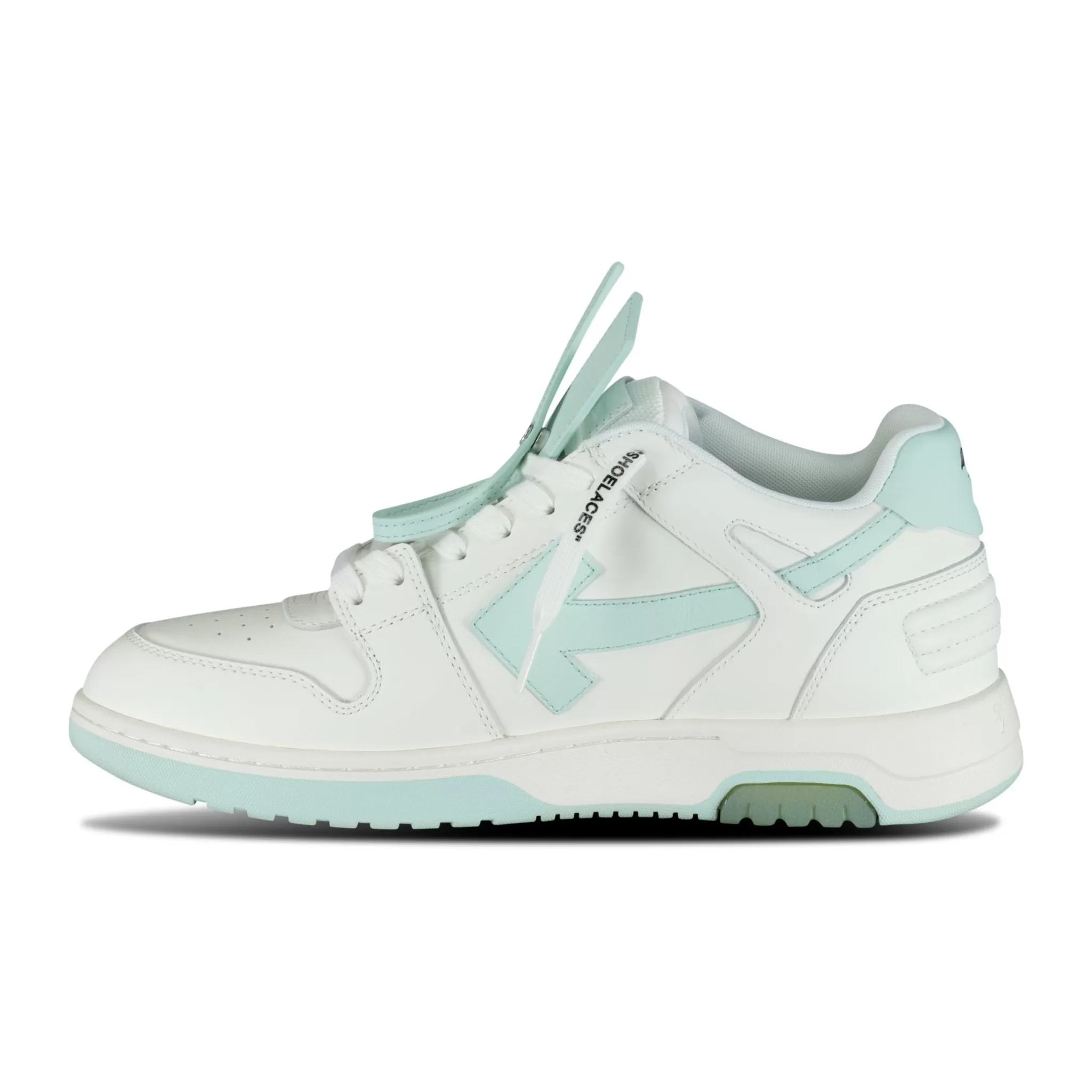 OFF-WHITE OUT OF OFFICE LOW TOP TRAINERS WHITE & MINT