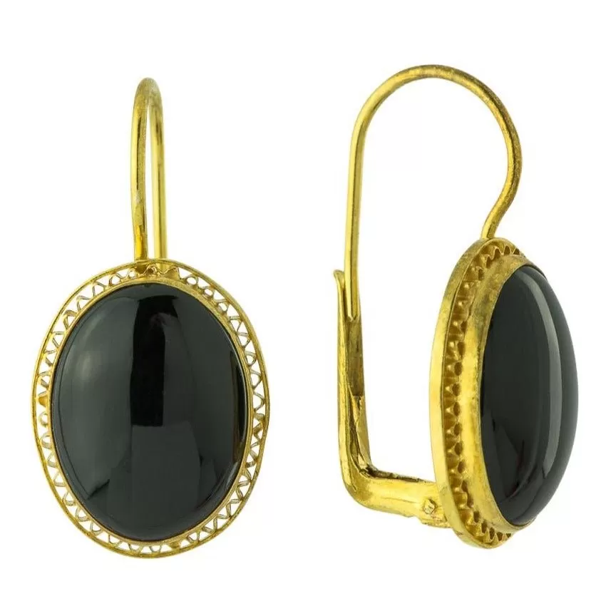 Onyx Oval Earrings