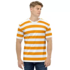 Orange And White Striped Shirt Mens