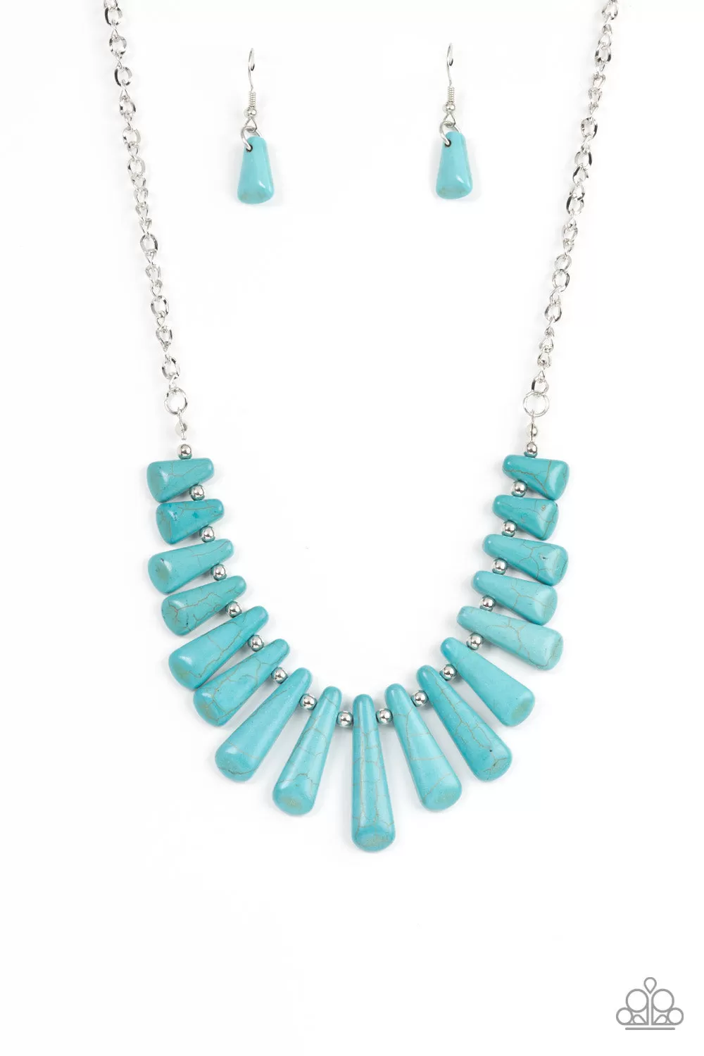 Paparazzi Mojave Empress - Turquoise Blue Stone Short Necklace