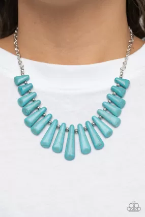 Paparazzi Mojave Empress - Turquoise Blue Stone Short Necklace