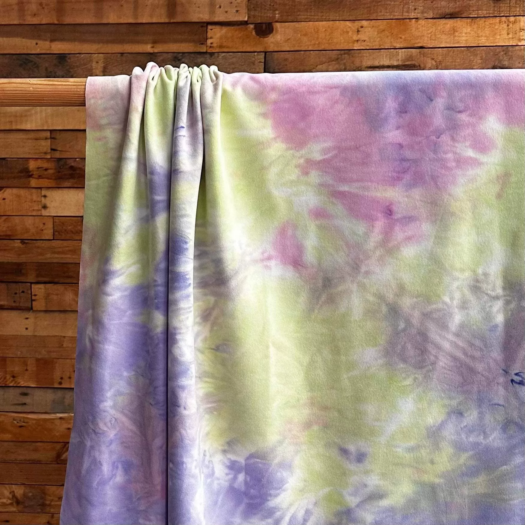 Pastel Tie Dye Brushed Heavy Fleece Poly Spandex