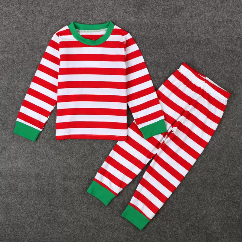 Personalized Christmas Pajamas-Red and White Striped Christmas pjs