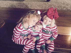 Personalized Christmas Pajamas-Red and White Striped Christmas pjs