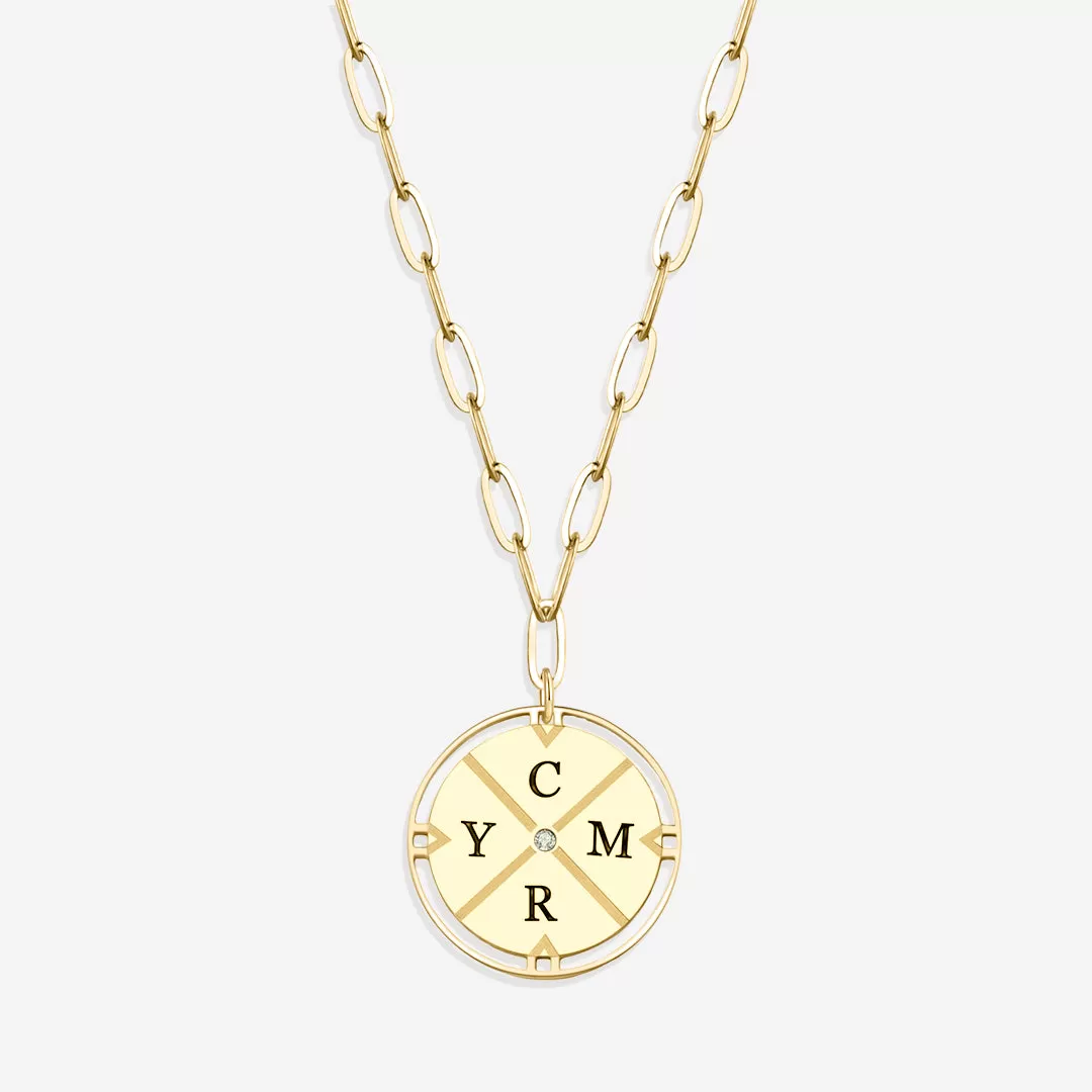 Personalized Compass Pendant Necklace