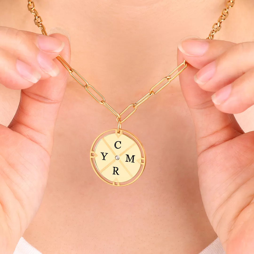 Personalized Compass Pendant Necklace