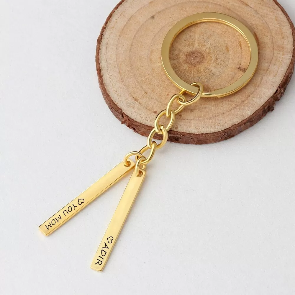 Personalized Engraving Gold Color Key Chains