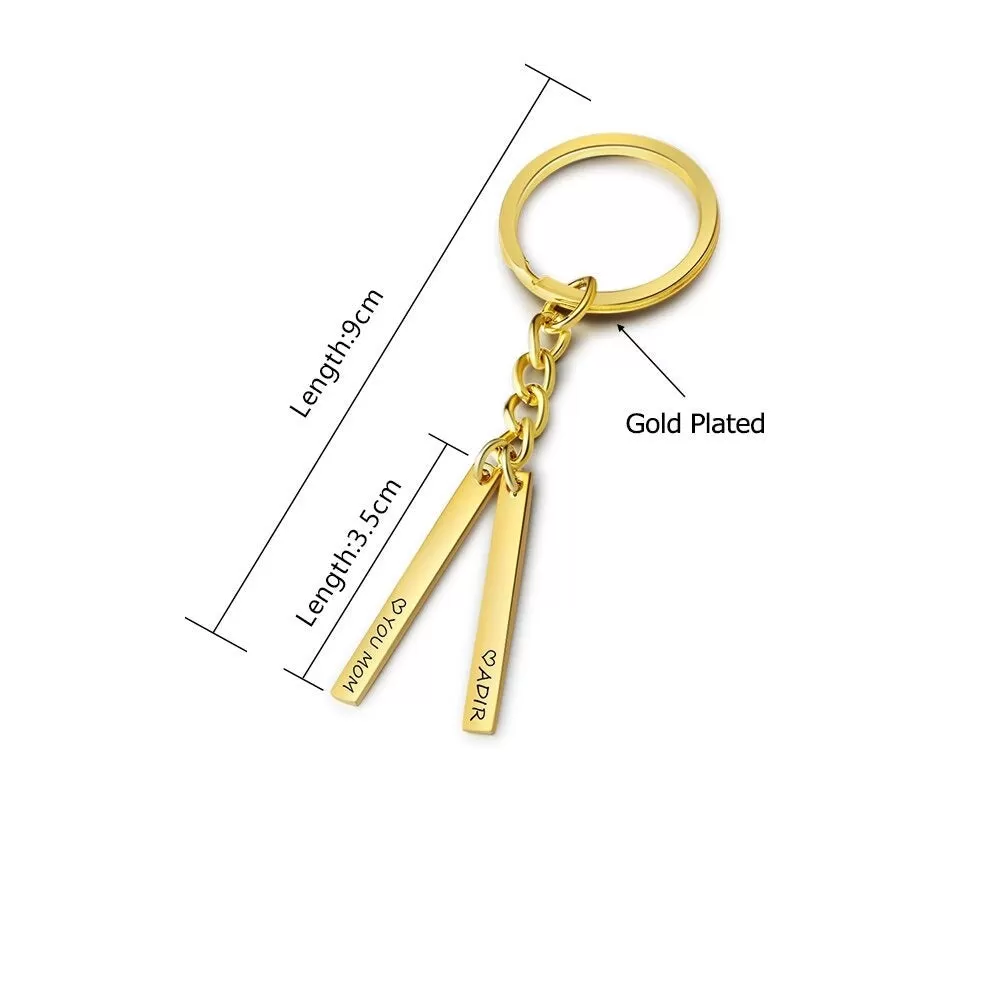 Personalized Engraving Gold Color Key Chains