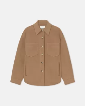 Perth - Double Wool Silk Overshirt - Camel