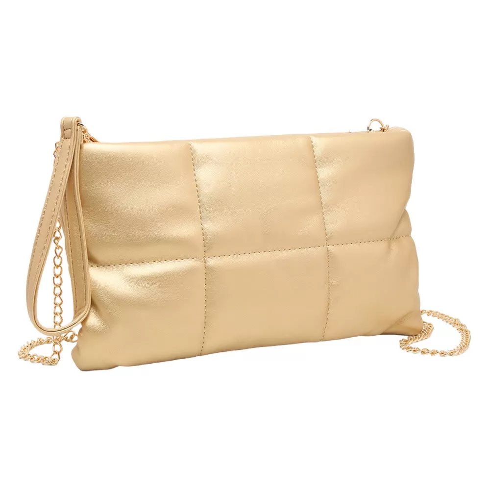 Quilted Solid Faux Leather Crossbody Bag