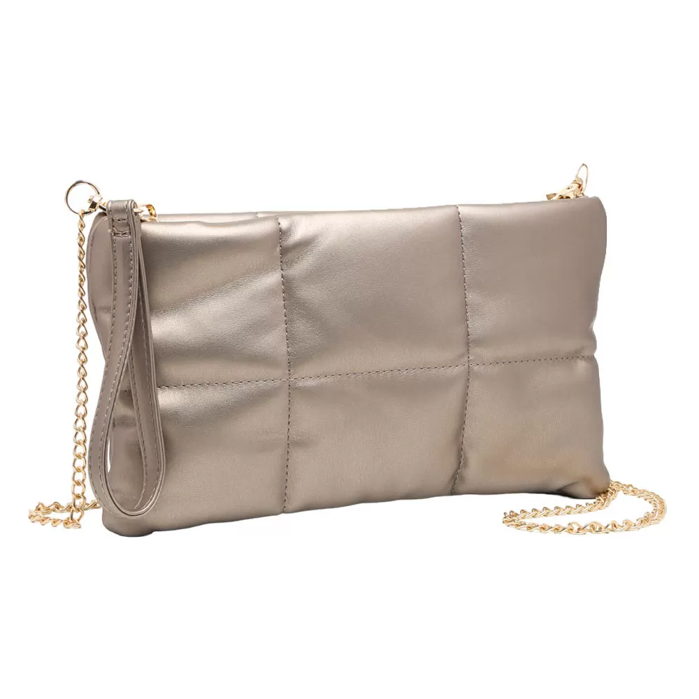 Quilted Solid Faux Leather Crossbody Bag