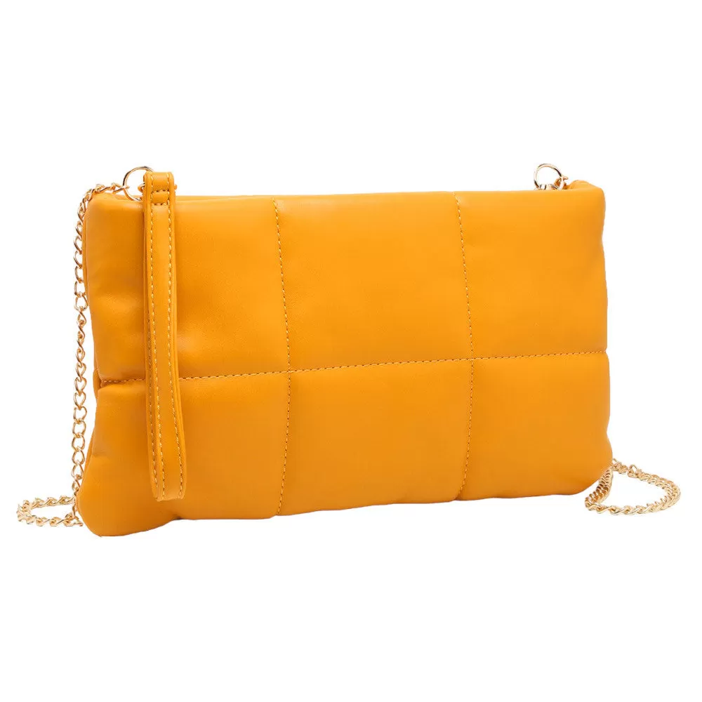 Quilted Solid Faux Leather Crossbody Bag