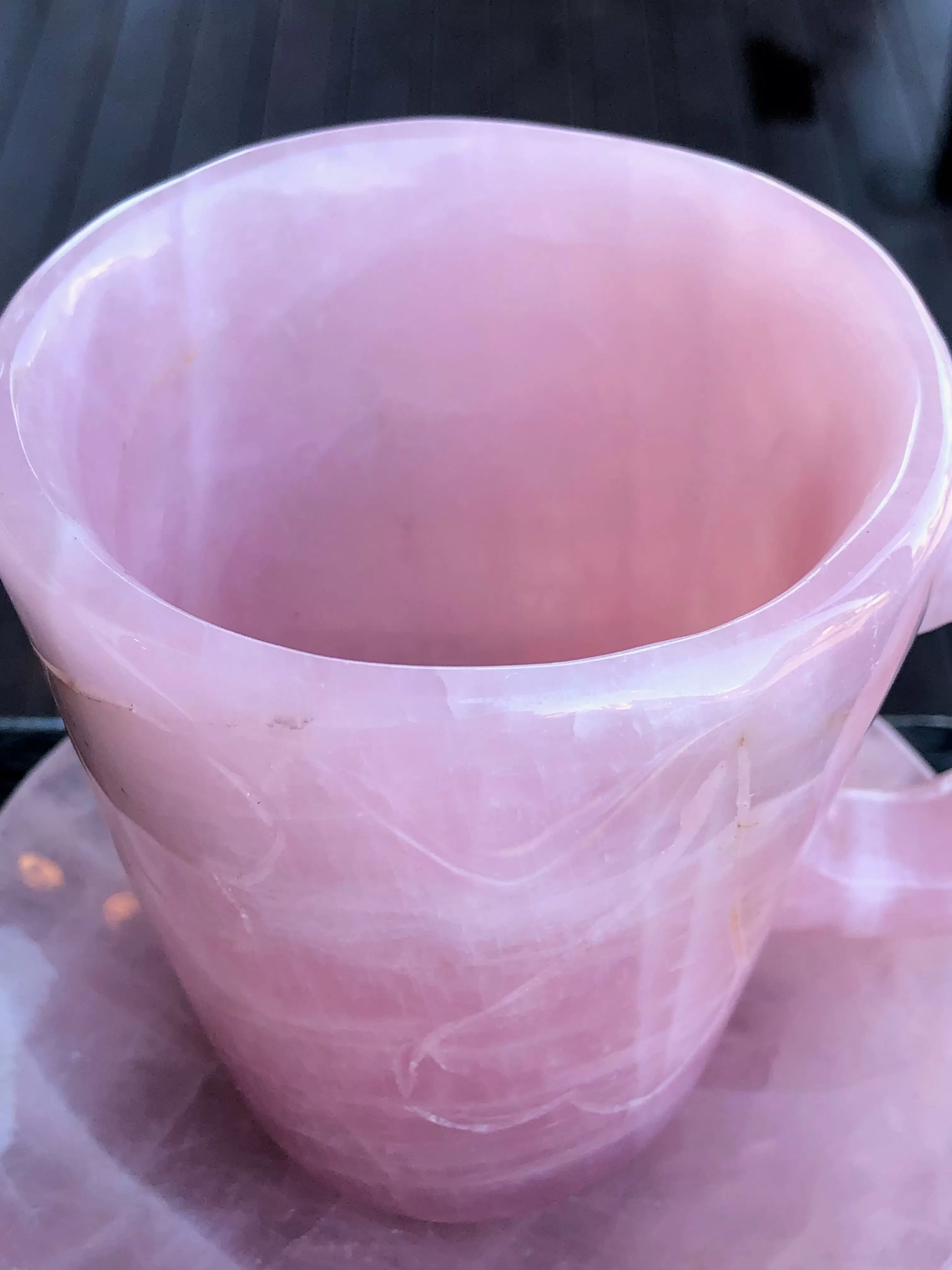 Rose Quartz Cup and Saucer Set [1k1051]