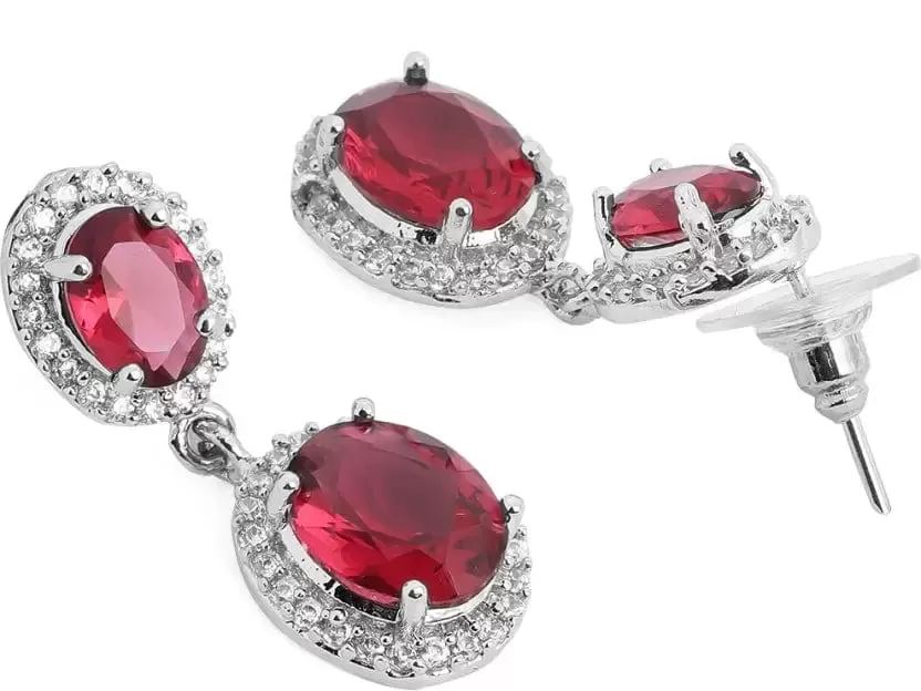 Rubans Ruby Studded AD Earrings