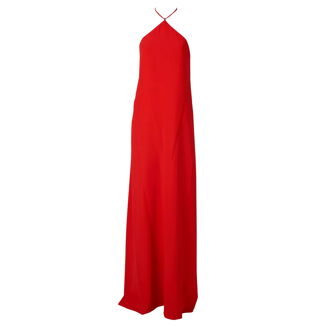 Satin Crepe Long Dress