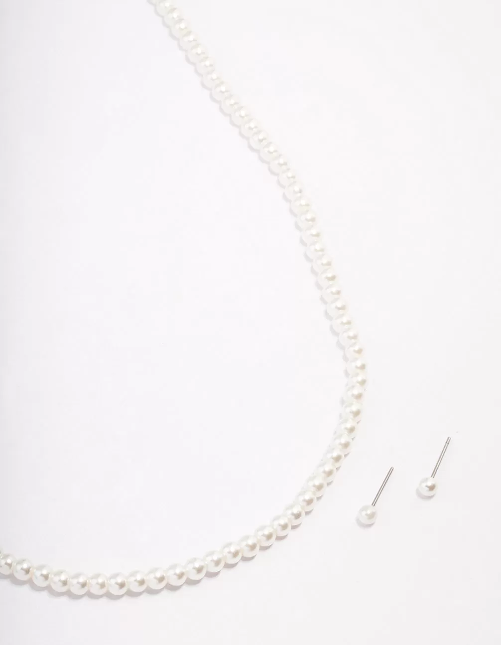 Silver Basic Pearl Strand Jewellery Set