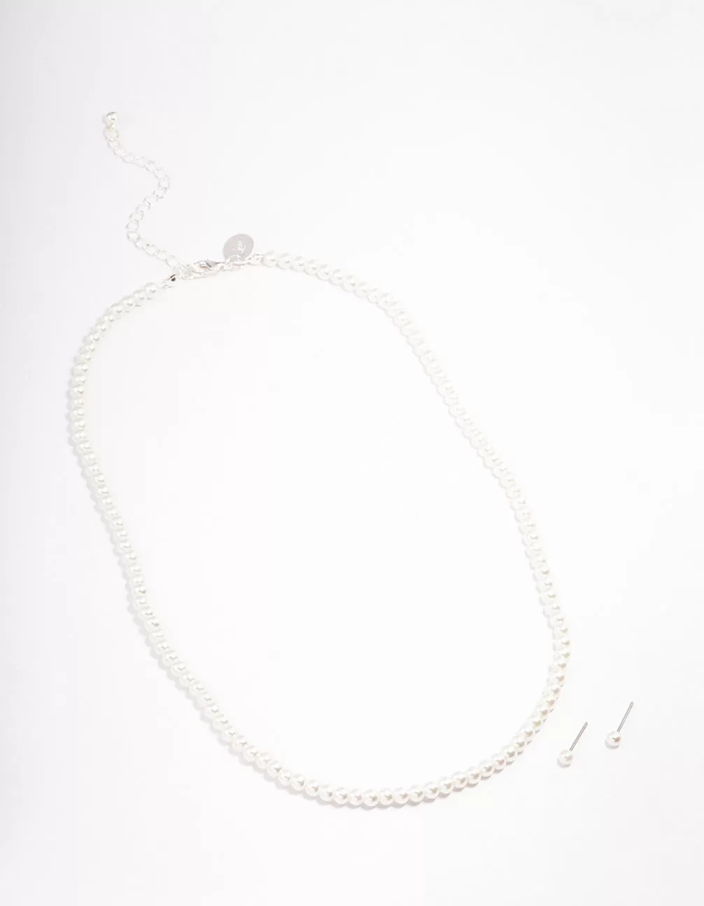 Silver Basic Pearl Strand Jewellery Set