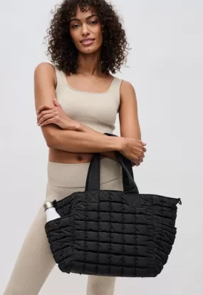 Sol & Selene - Dreamer Quilted Nylon Tote Black