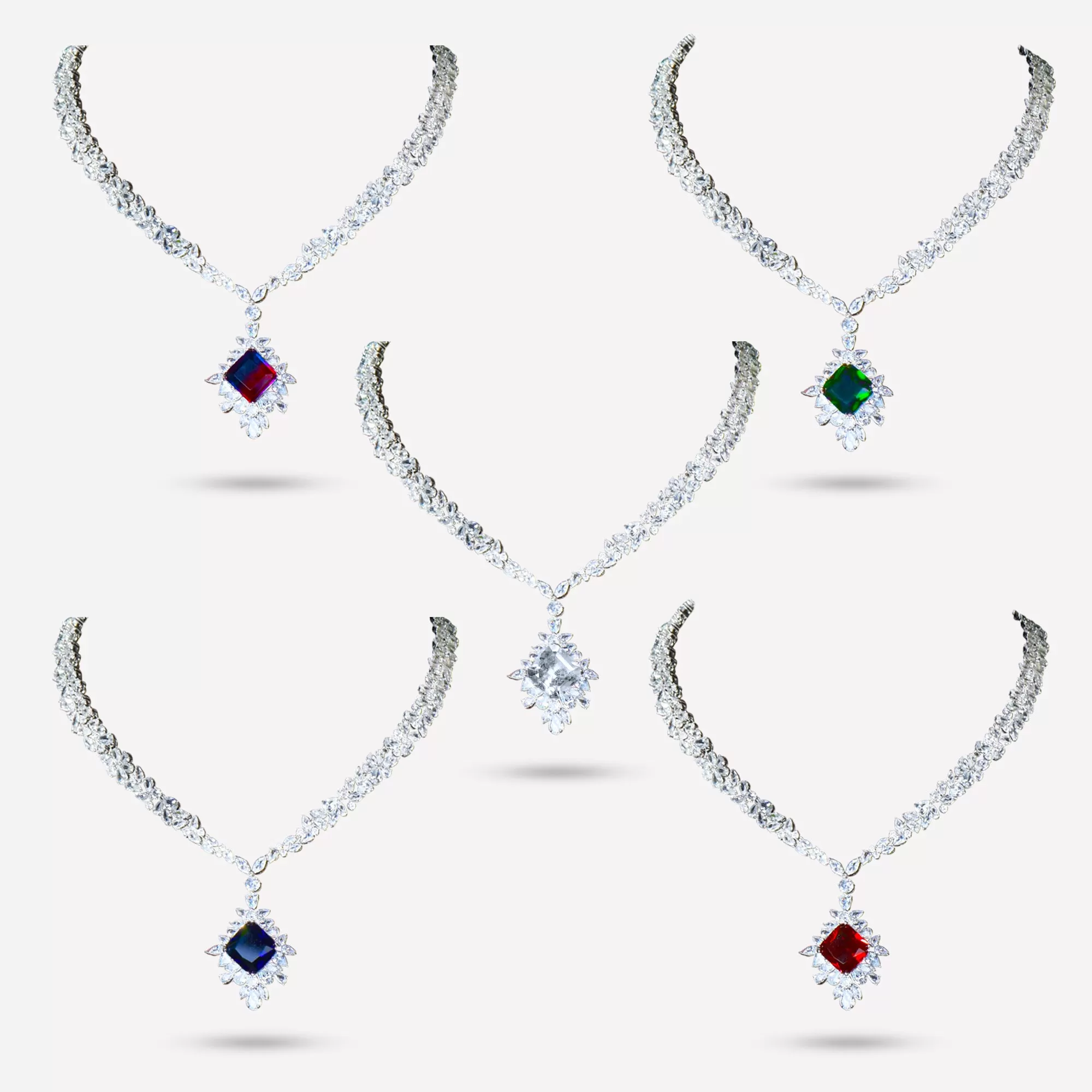 Spectacular Formal Cubic Zirconia Necklace and Earring Jewellery Sets