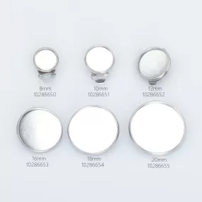 Stainless Steel Ear Clip Earring Base Earring blank trays fit 8/10/12/16/18/20mm Round Bezel Cup for jewelry making 20pcs 102866