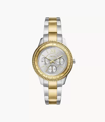 Stella Sport Multifunction Watch, Silver and Gold | FOSSIL