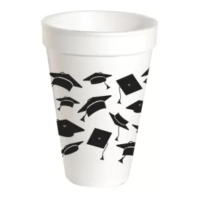 Styrofoam Cups - Black Flying Grad Caps