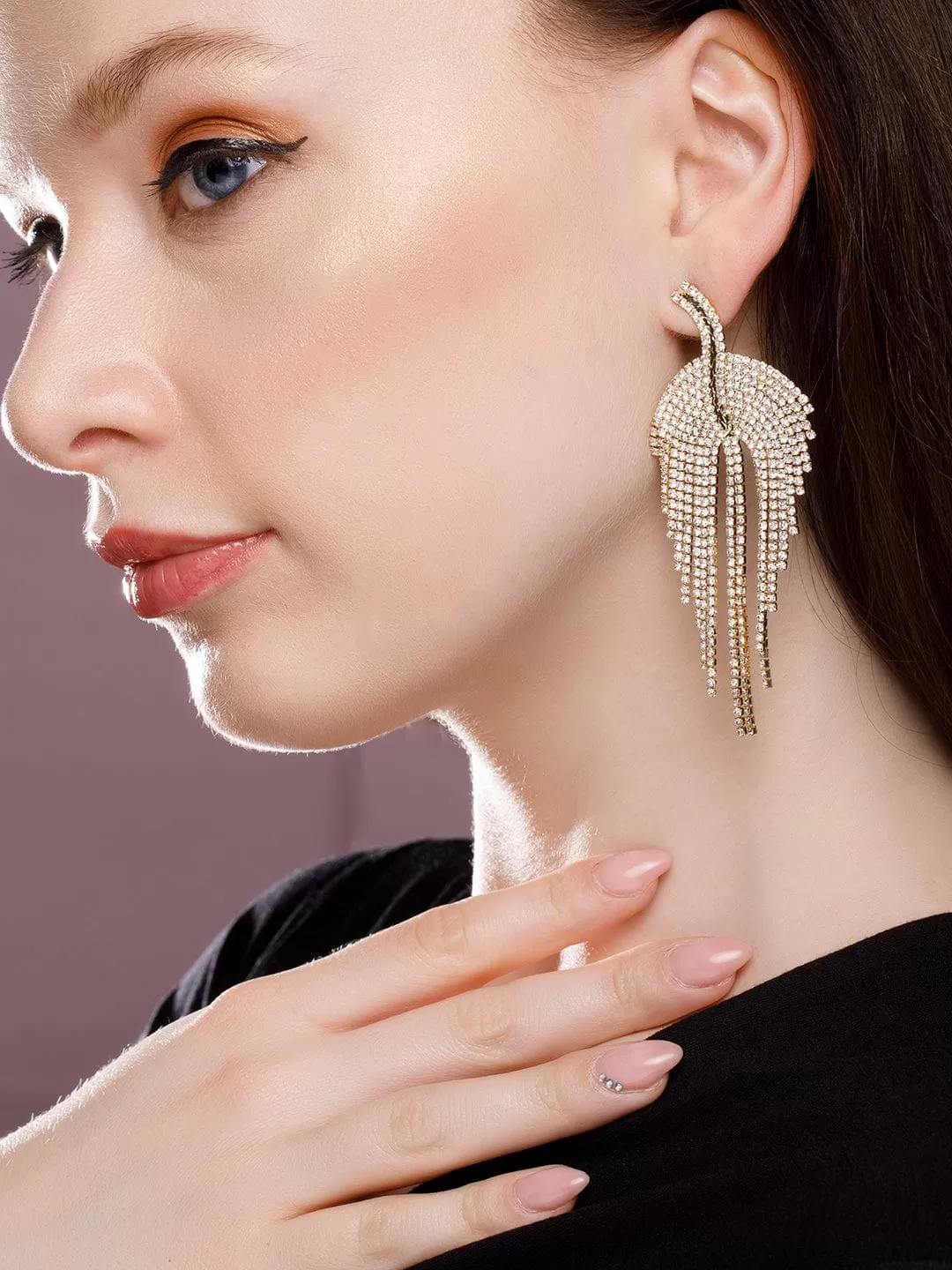 TOKYO TALKIES X Rubans Gold-Toned Contemporary Drop Earrings