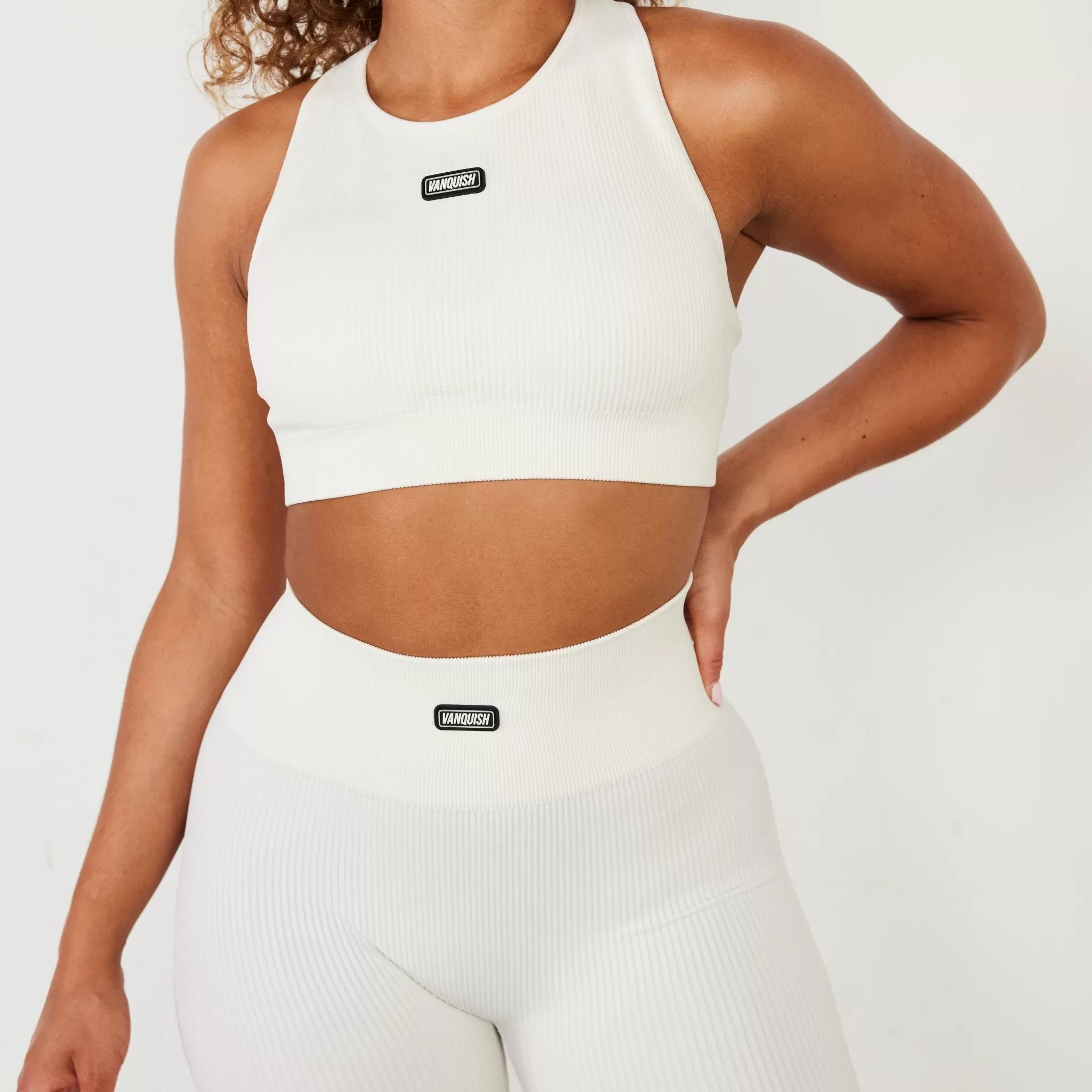 Vanquish Ribbed Seamless Marshmallow Racer Back Bra