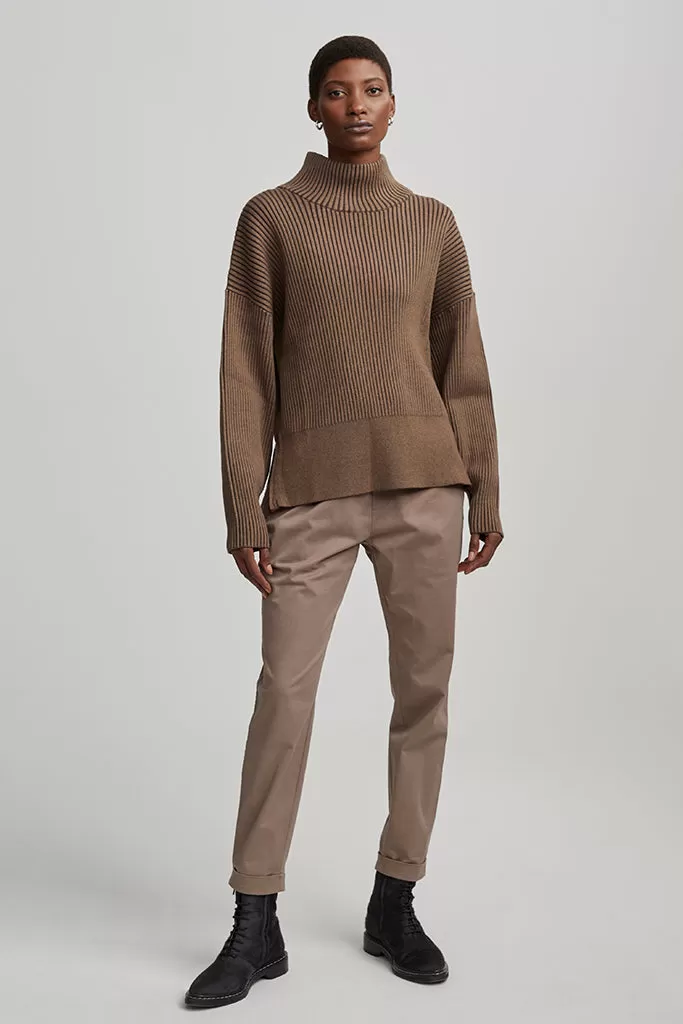 Varley - Mayfair Mock Neck Knit - Shiitake Marl