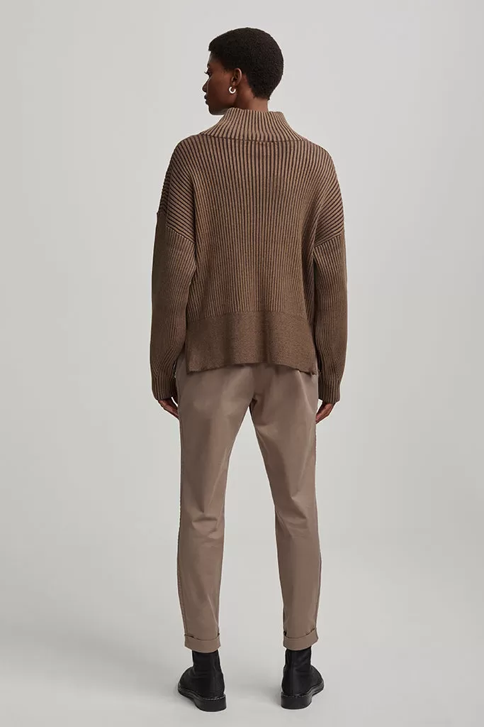 Varley - Mayfair Mock Neck Knit - Shiitake Marl