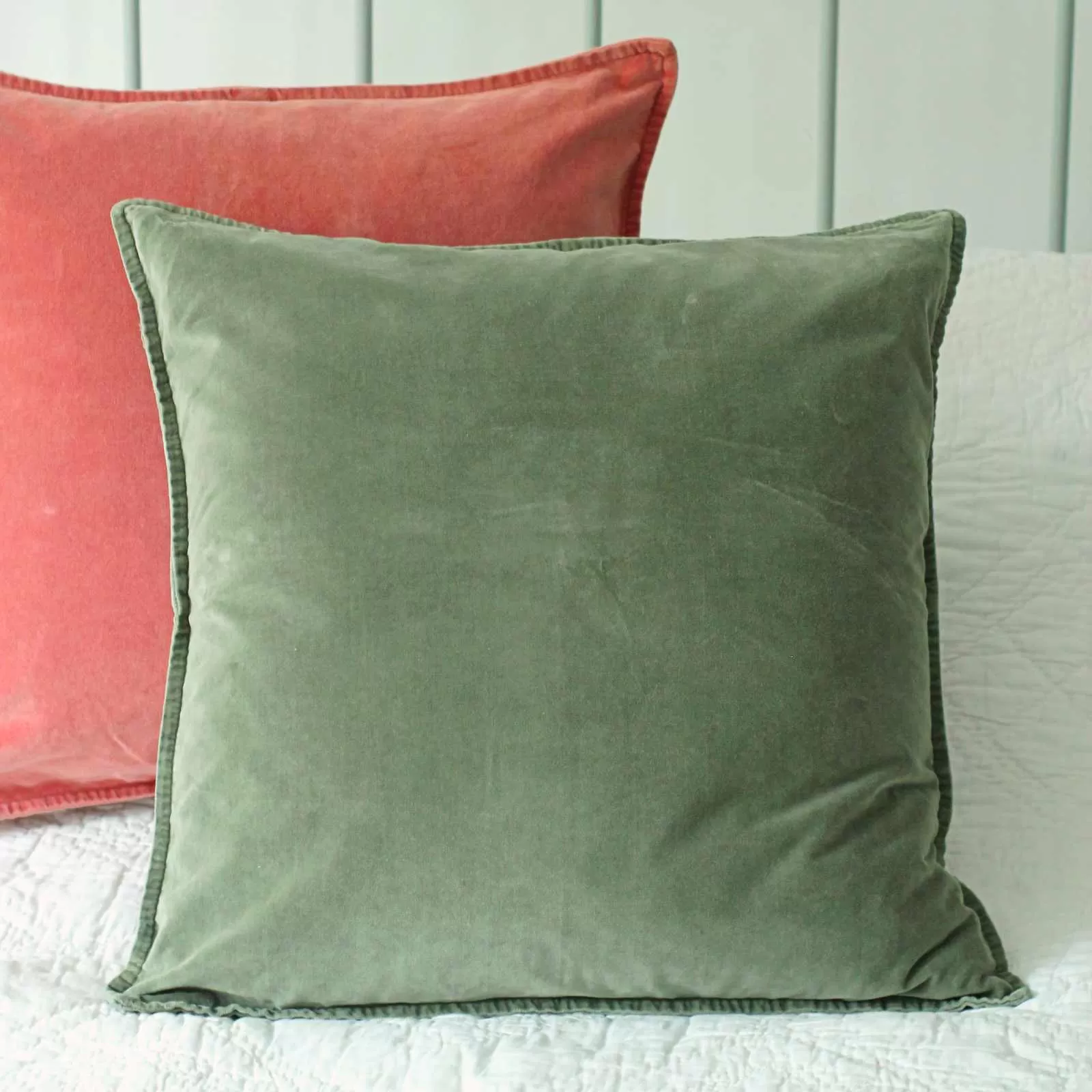 Velvet Cushion - Olive