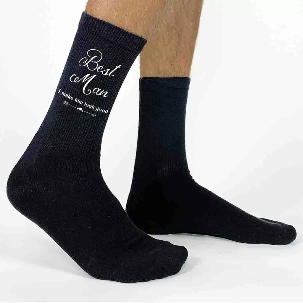 Wedding Socks for the Best Man with Funny Saying