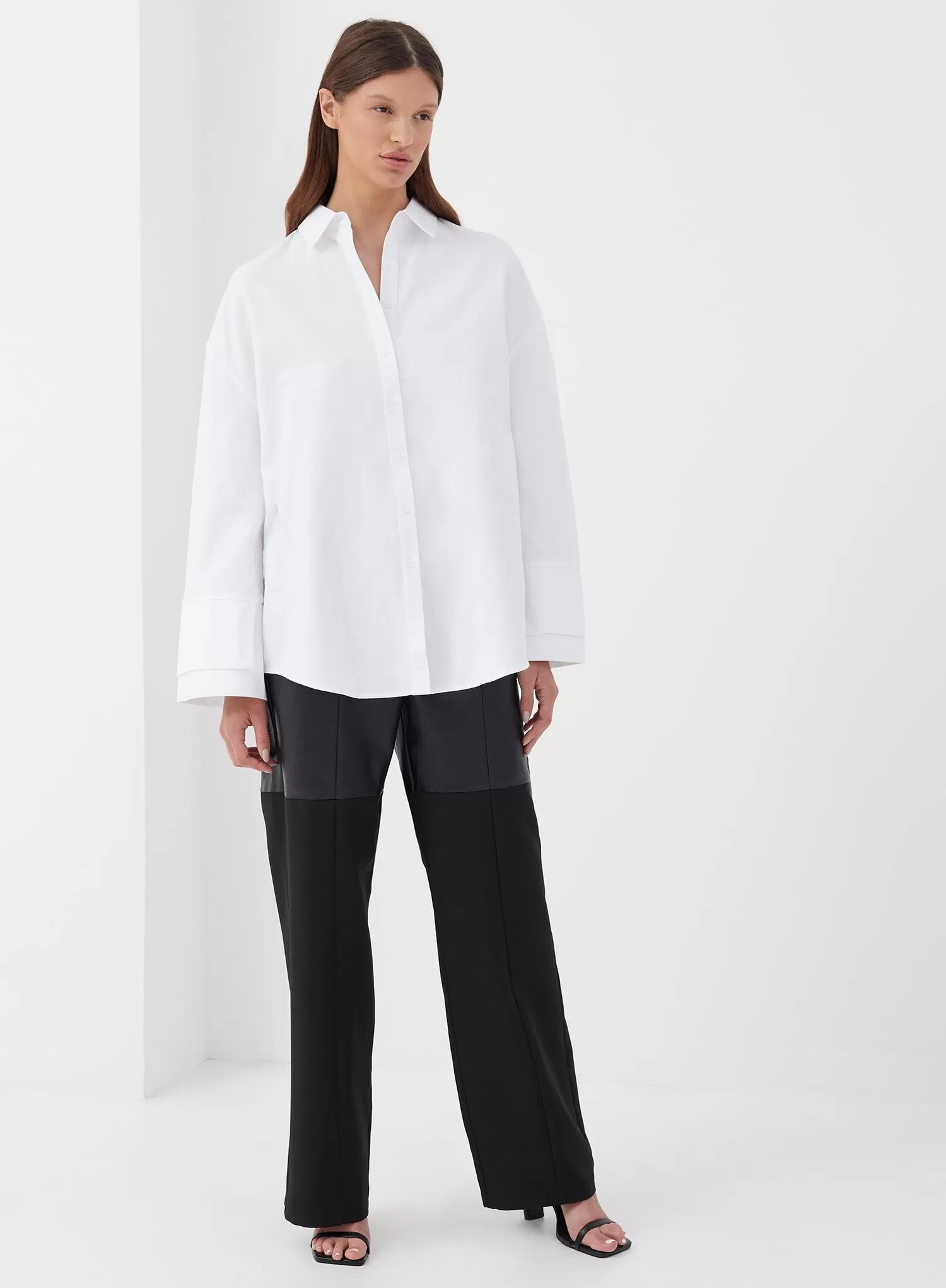 White Statement Cuff Shirt - Semra