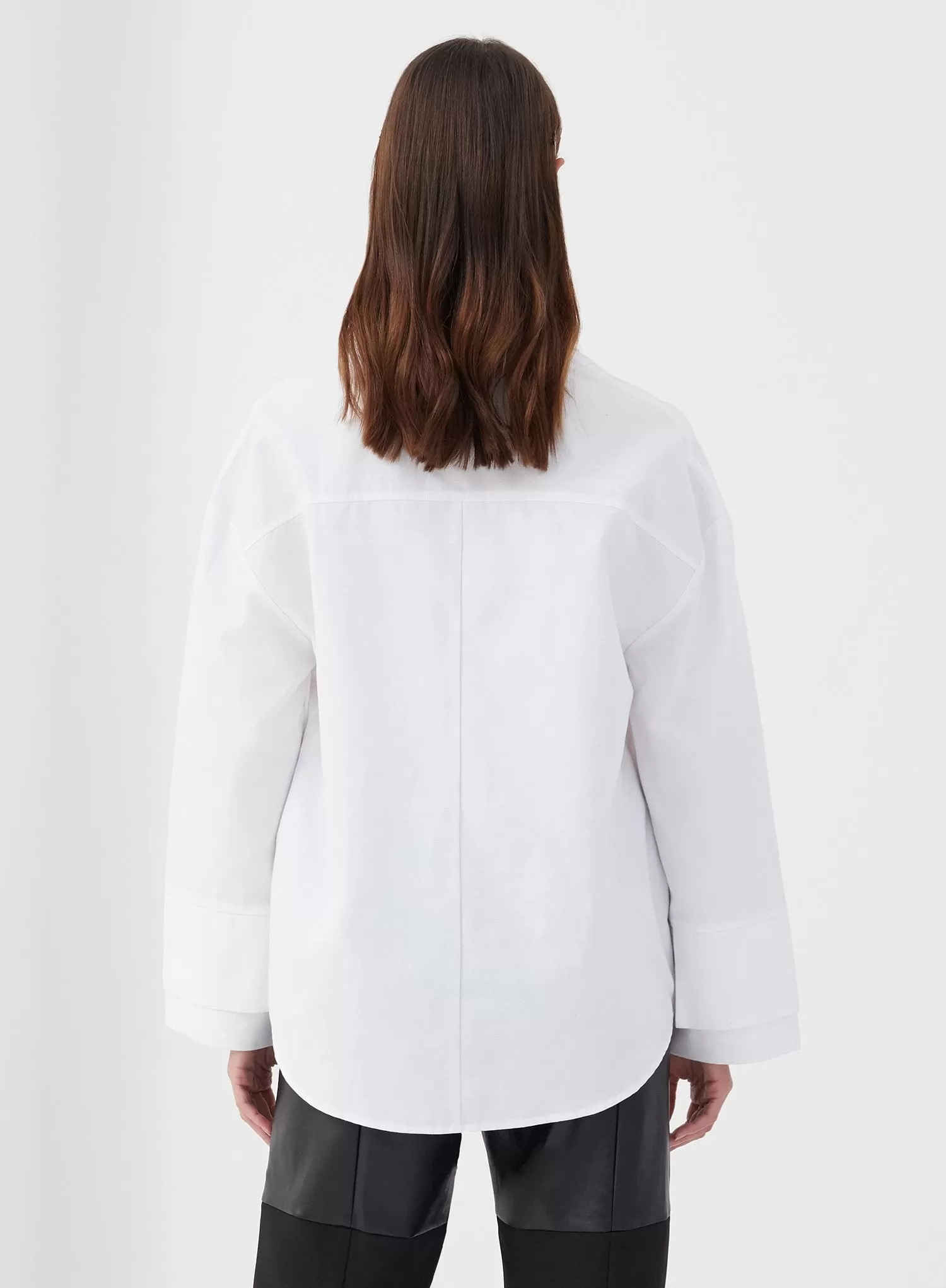 White Statement Cuff Shirt - Semra