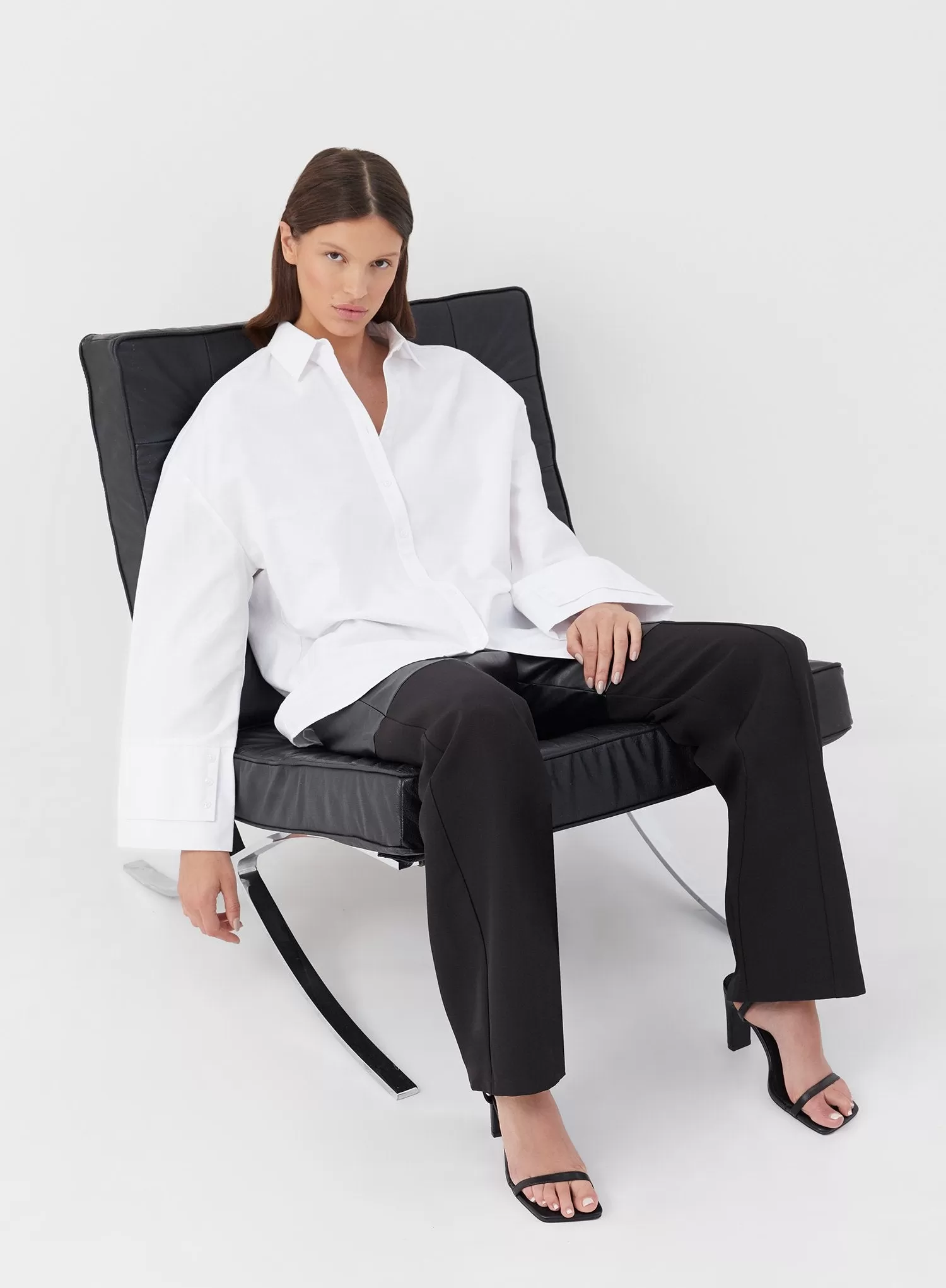 White Statement Cuff Shirt - Semra