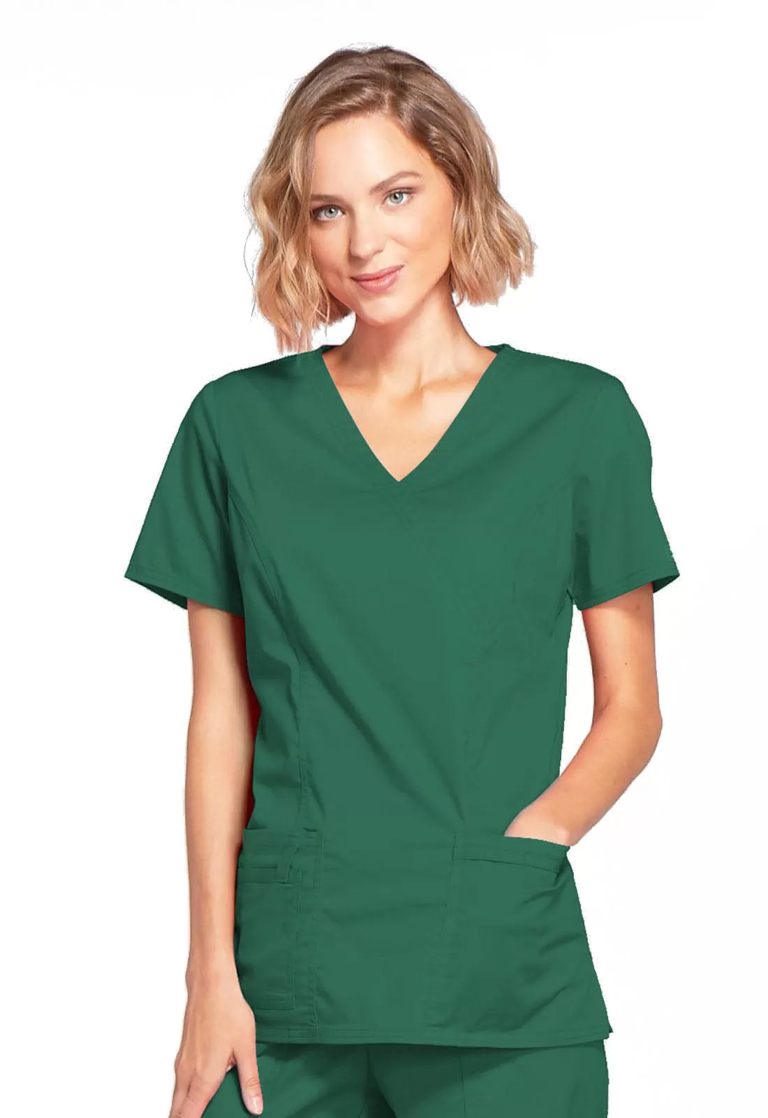 WW Core Stretch  Mock Wrap Scrub Top 4728