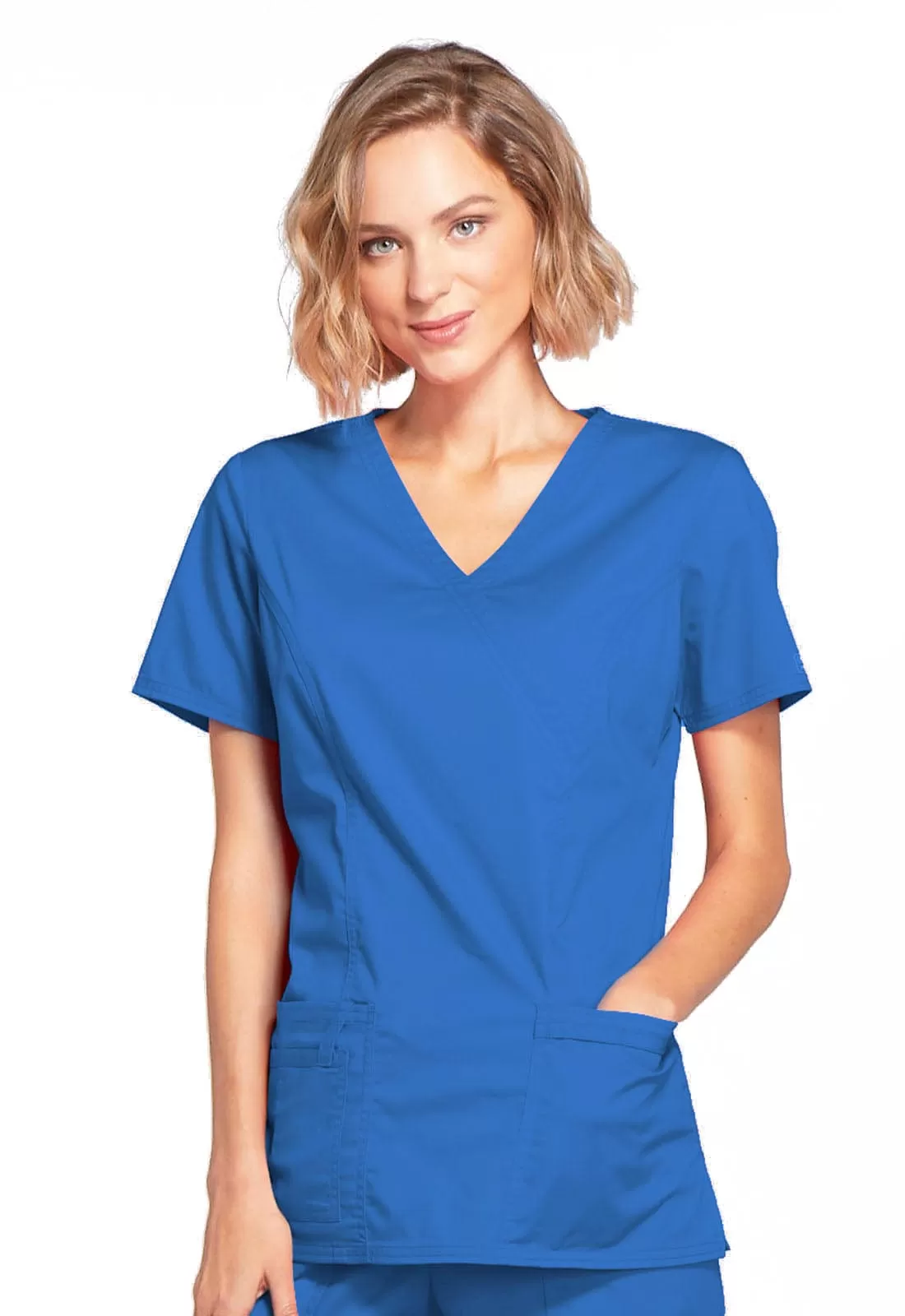 WW Core Stretch  Mock Wrap Scrub Top 4728